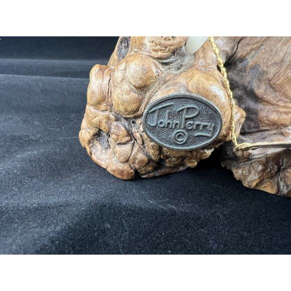 1985 John‎ Perry Studio White Fin Whale Sculpture Figurine Mounted w/tag VTG - Picture 2 of 3